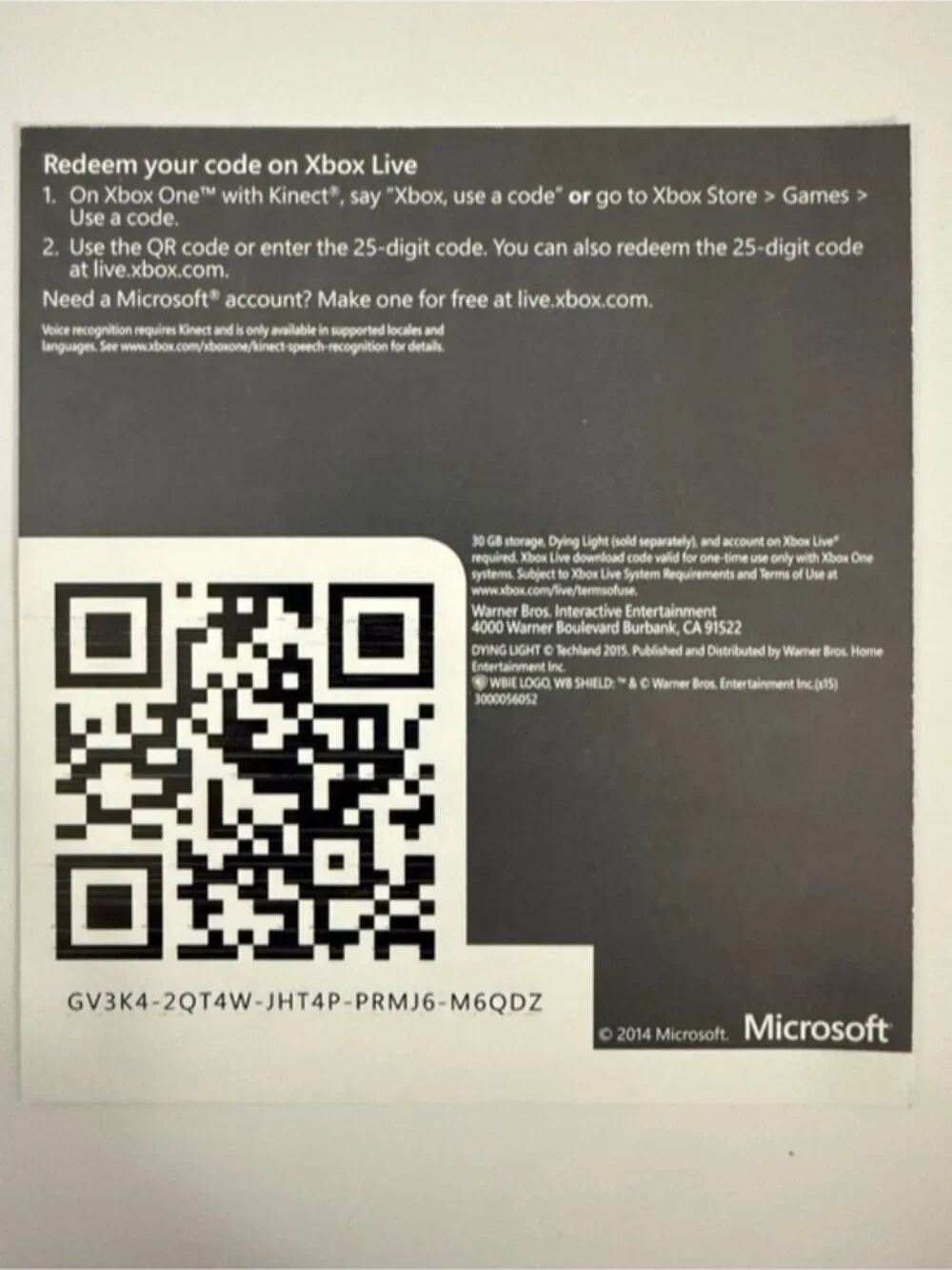 Dying Light Xbox One Game Complete w/ Case Disc & DLC Insert